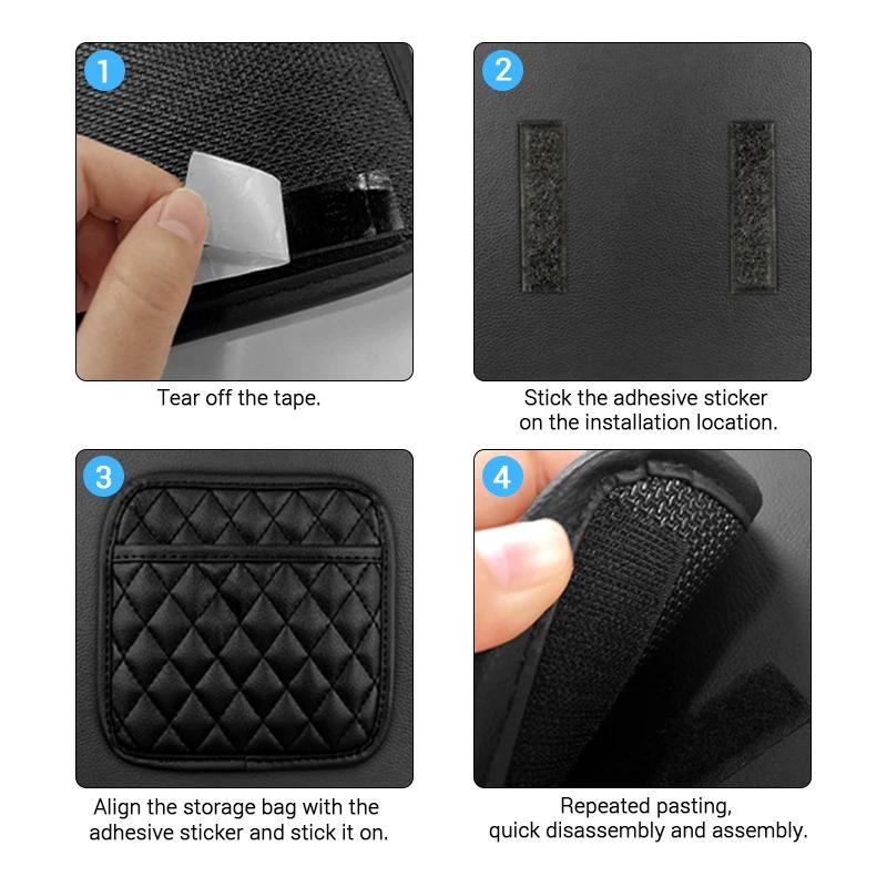 Auto-Klebstoff-Organizer, Taschen, Aufbewahrungsbox, Sammeltasche für Karten, Telefon, Schlüssel, klebrige Tasche, Auto-Innenraum, universell