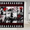Kids Japanese Geisha Shower Curtain Boys Girls Cherry Blossoms Bathroom Shower Curtain Set Japanese Style Bath Curtain