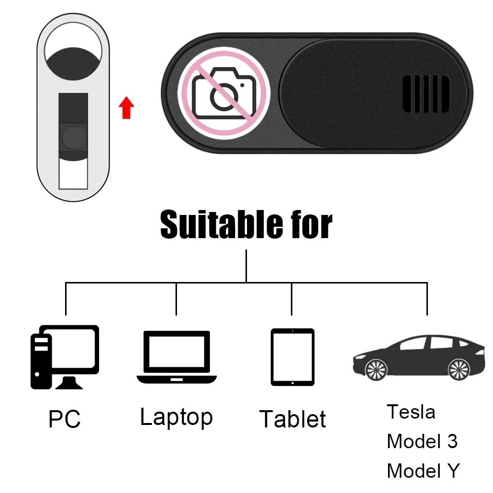 Universal Camera Cover 5Pcs for Tesla Model 3 Y Privacy Protector Webcam Slide Blocker Anti-peep Sliding Camera for Pc Laptop Ne
