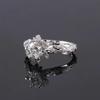 Women's Vintage-Style Platinum Ring with D Color Moissanite Diamond - Perfect for Proposals or Engagements.