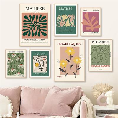 Matisse Bauhaus Picasso Abstract Canvas PaintingGallery Set Exhibition Wall Art  Posters Prints Pictures For Living Room Decor
