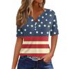 Women's T Shirt Tee Print Button Short Sleeve Daily Weekend Fashion Basic V- Neck Regular Top