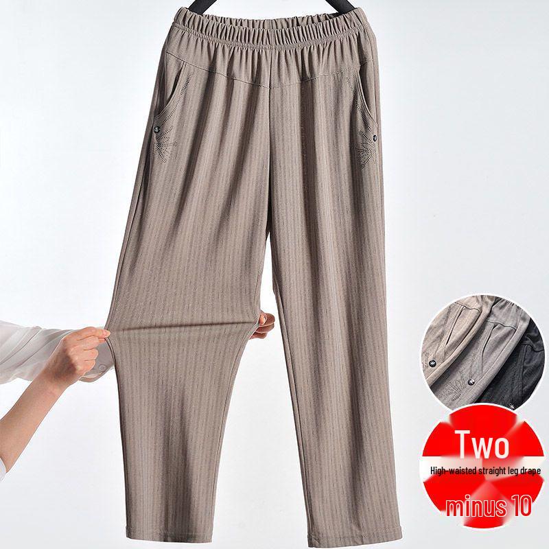 Summer Thin Large Size Nine-Point Pants for Middle-Aged and Elderly Women