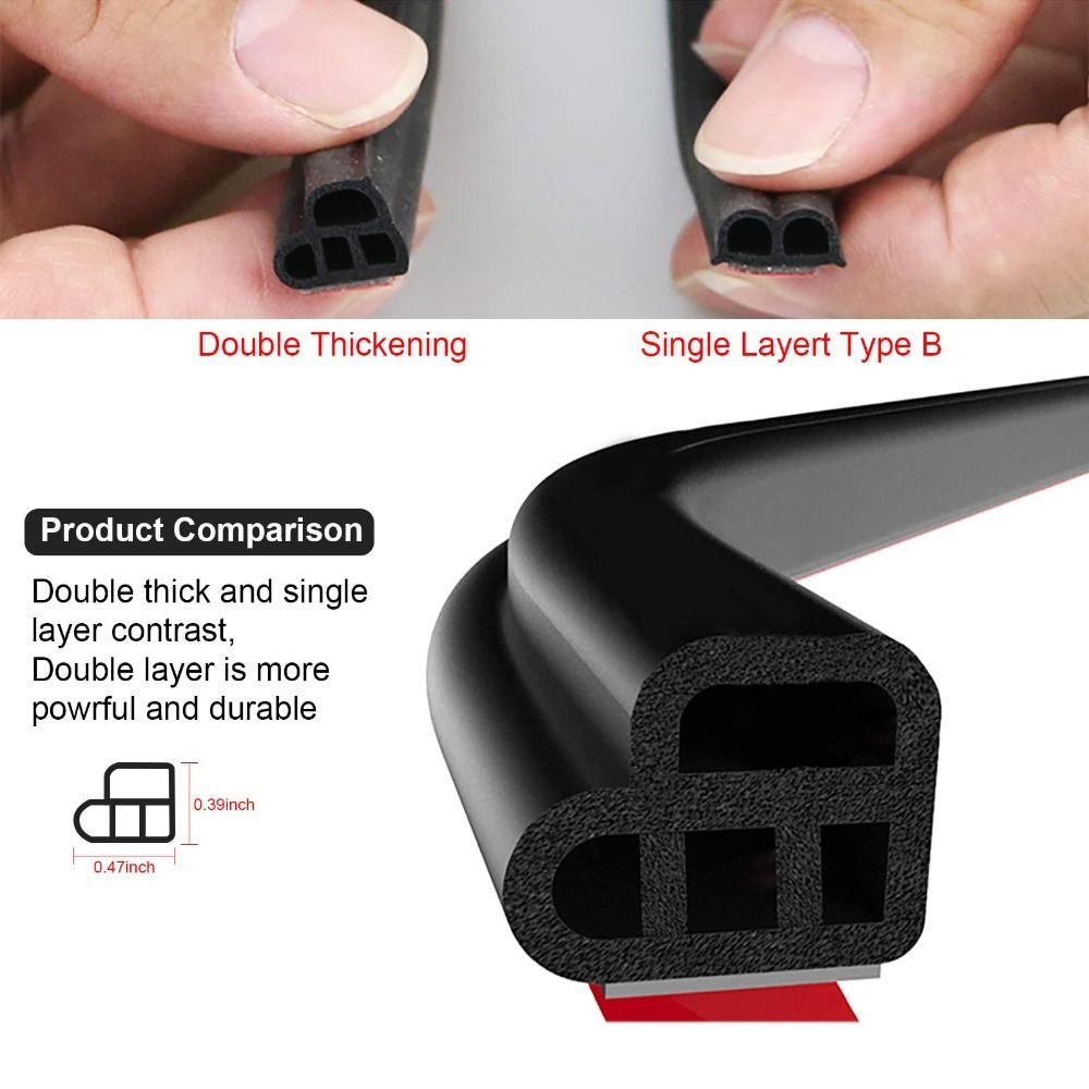 Durable 5/10M Car Door Seal Strips 2 Layer Rubber Car Silent Sealing Strip Heat Insulation Dustproof Car Door Seal Automobiles
