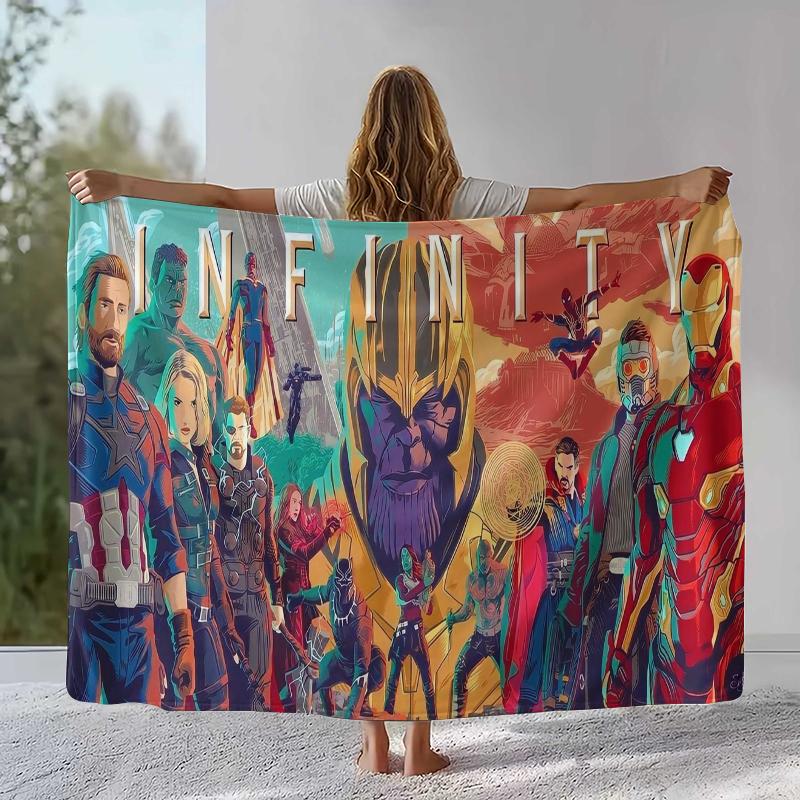 Marvel Avengers Spider Man Cartoon Flannel Blanket,Ultra Soft Warm Plush Throw for Home Bedroom Bed Sofa Cover Office Picnic