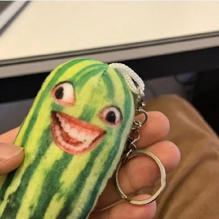 Watermelon Strips Plush Keyring Funny Keychain Bags Accessories for Adults