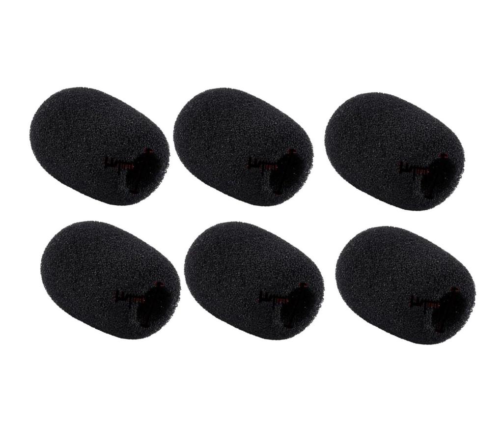 Headset Intercom Microphone Sponge Noise Prevention Microphone Cover Black Windshield 34 X 11 Mm Set of 6
