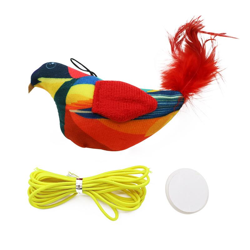 

Новые игрушки для кошек, палочки-дразнилки для кошек, электрическая имитация чириканья птиц, плюшевые кошки, кошачьи товары с мятой красный