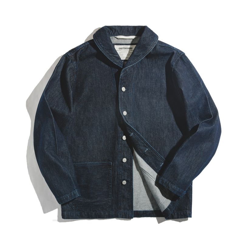 

Madeng Джинсовый Лацкан Многокарманная Рабочая Одежда Denim Blue 2XL