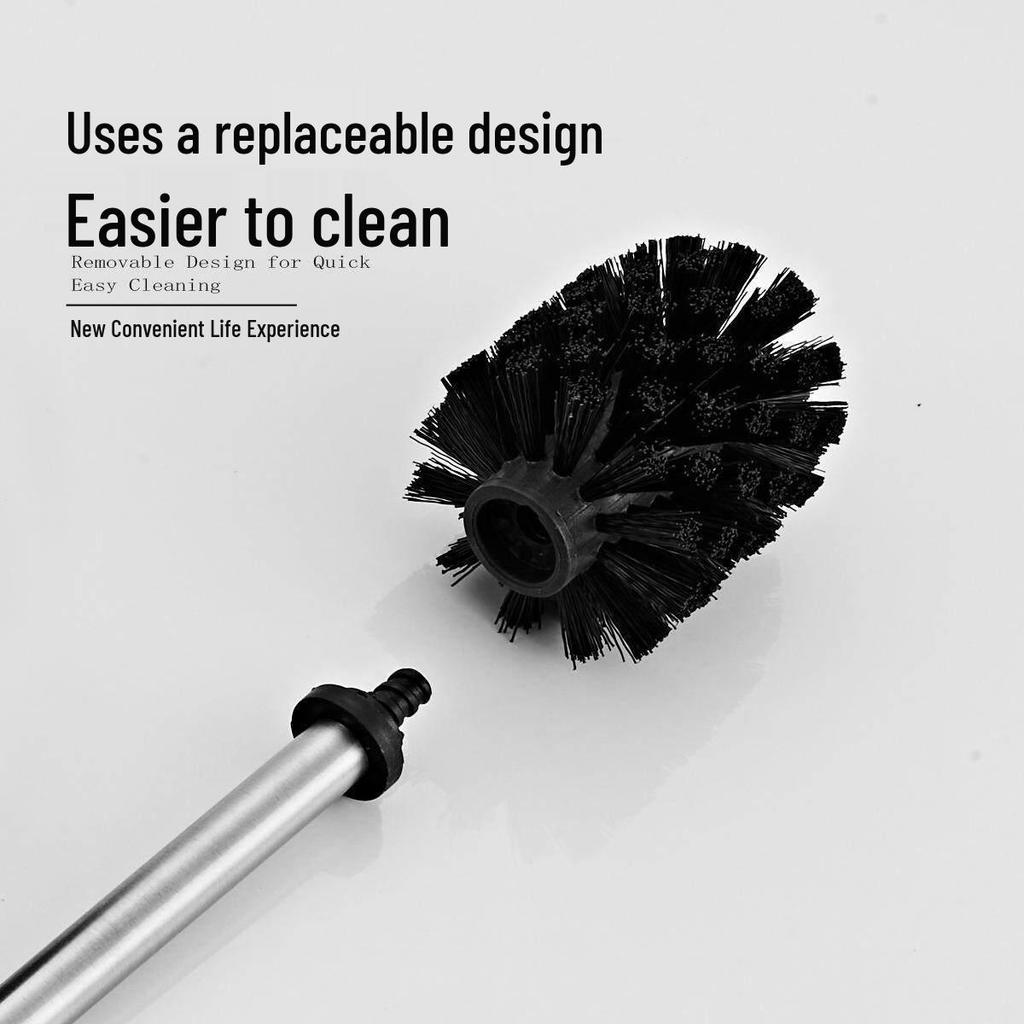 Wall-Mounted Stainless Steel Toilet Brush & Holder Set