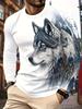 Men'S Casual Stylish Print Long-Sleeve T-Shirt
