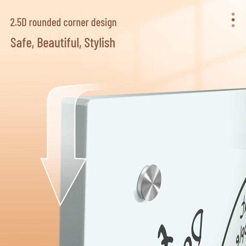 Deli Wall-Mounted Magnetic Tempered Glass Whiteboard