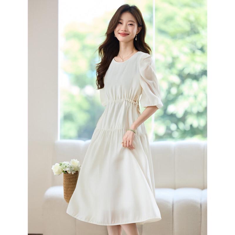 Print A-Line U-Neck Dress L