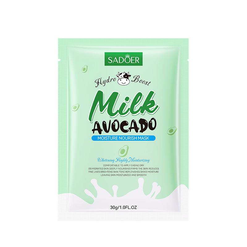 

Увлажняющая и питательная маска с молоком и авокадо, увлажняющая эссенционная маска 30g*5