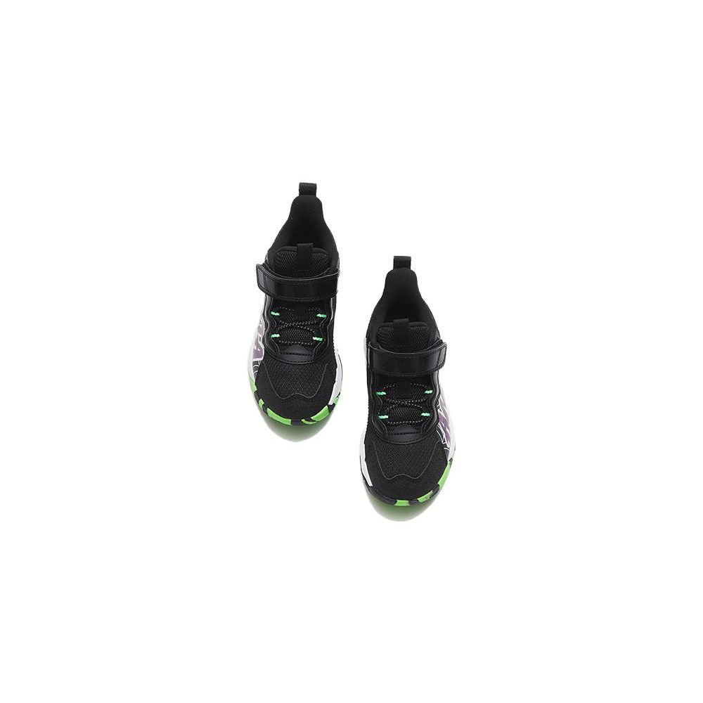 Anta Wind Tunnel Comfortable Versatile Shock Absorption Mid-Top Kids Basketball Shoes Kids sneaker Black Green 312319951-4
