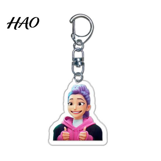 Long-lasting Anime Keychain Witch Hunter Acrylic Pendant Holder Ornamental Cat Vivid Character Expression Bag Accessory Collectible