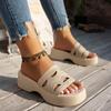 Fashion Summer Wedge Heightening Women Slippers Casual Fish Mouth Beach Slipper Outside Wear Fashion Leisure Rhinestone Sandal Slides