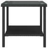 VidaXL Table d'appoint noir 45x45x45 cm poly rotin et verre trempé 319398