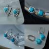 925 Sterling Silver Earrings For Women Trendy Geometric Blue Stone Earring Jewelry Prevent Allergy Party Gift Accessories
