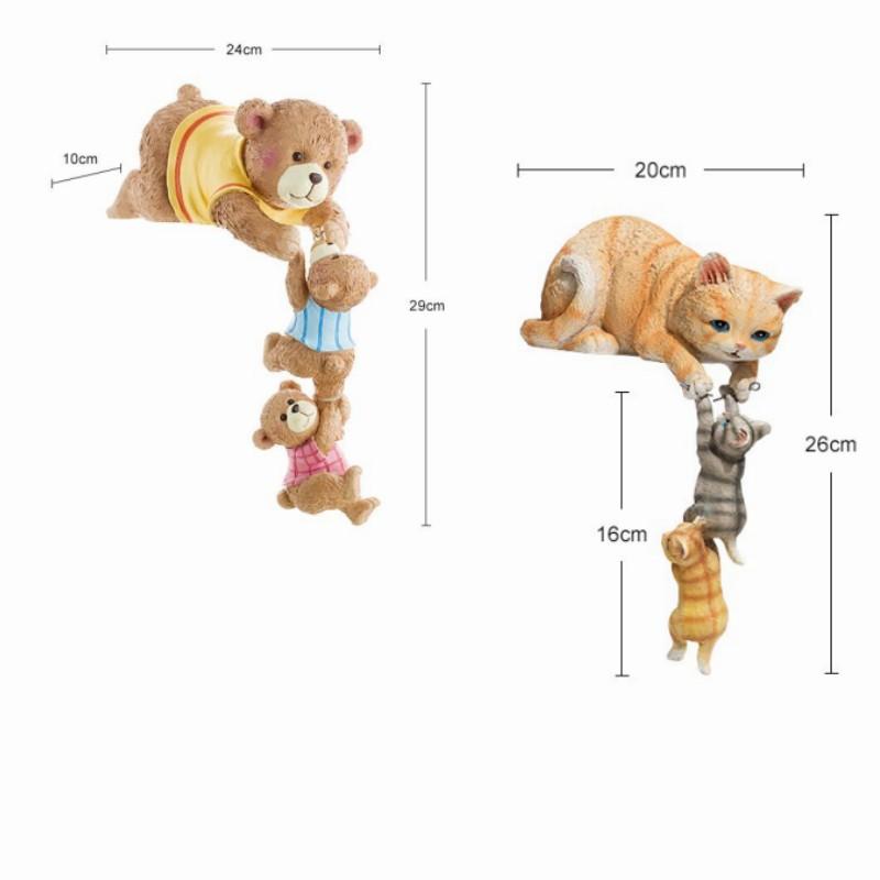 Einfache süße Katzen Harzskulpturen Ornamente Geburtstagsgeschenke Kunsthandwerk Zuhause Zimmer Tisch Tier Bär Figuren Accessoires Dekoration