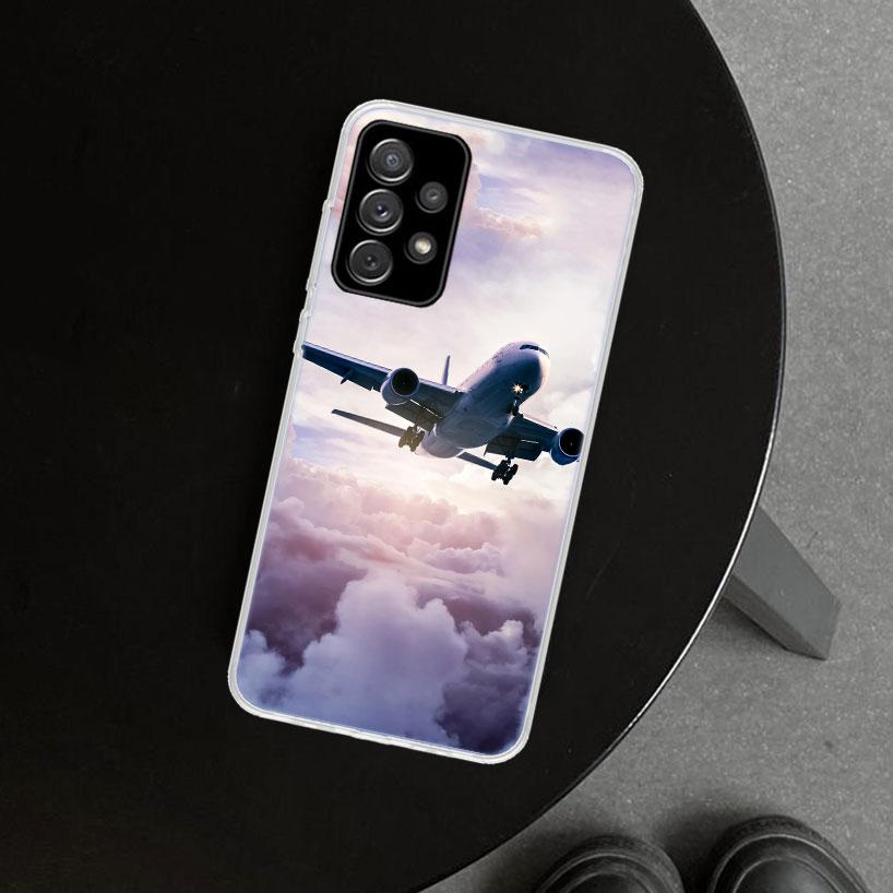 Aircraft Airplane Plane Fly Travel Cloud Phone Case for Samsung Galaxy A17 A16 A26 A36 A56 A57 A37 A15 A25 A35 A55 A14 A24 A34 A