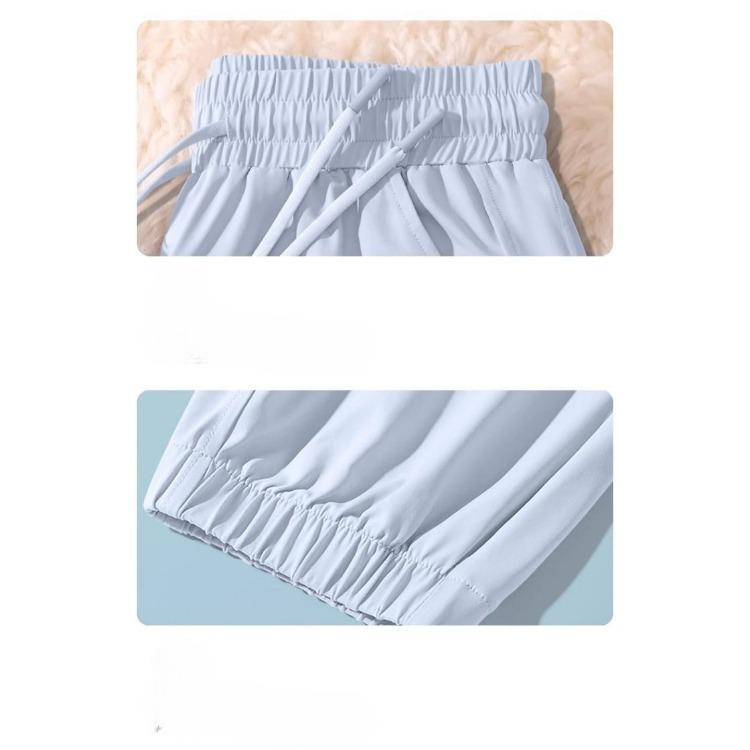 Pantaloni de vară largi cu talie înaltă negri pentru femei, jogging cu picior lat, pantaloni elastici confortabili