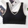 Beautiful back sports vest underwear female student Korean version short outer wear cute suspender tube top bra no steel ring bra