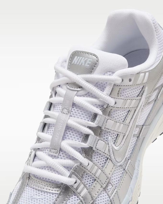 Nike P 6000 White Blue Tint Sail Metallic Silver Women's Sneakers BV1021-106