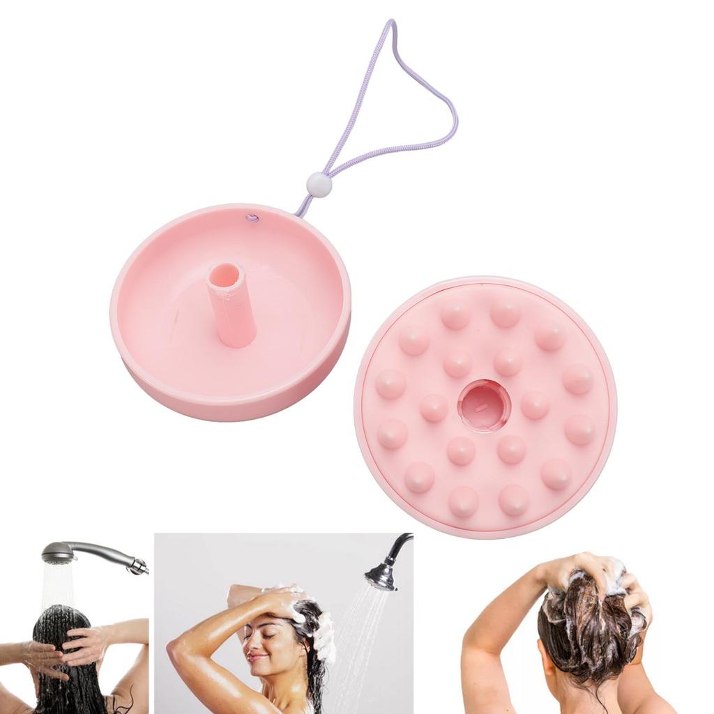 2pcs Hair Washing Shampoo Brush Cleaning Relieve Itching Silicone Lanyard Hair Shampoo Brush Pi