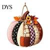 Cartello Appeso in Legno di Halloween Zucca Patchwork Appendiporta, Decorazione Casa Raccolta Autunnale con Foglie d'Acero Bacche, Parete Frontale Rustica Stagionale