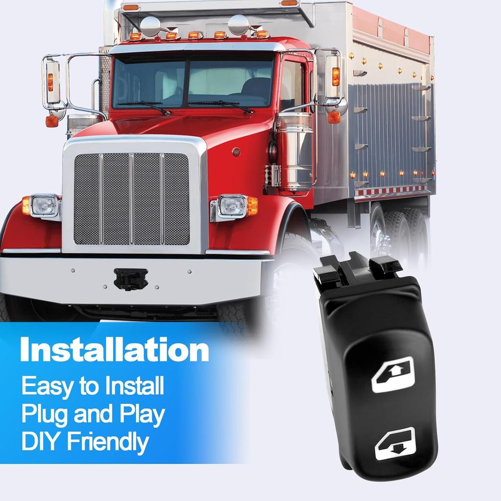 577.75607 5Pin Heavy Duty Window Lift Switch Driver Side (Left) Compatible with 2006-2024 Peterbilt 365 367 384 386 387 389 OE# 1609209 1609209PKG