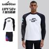 Mens Quick-Dry Long Sleeve Rash Guard Set With Board Shorts Swimming Surfing Snorkeling Outdoor Water Sports