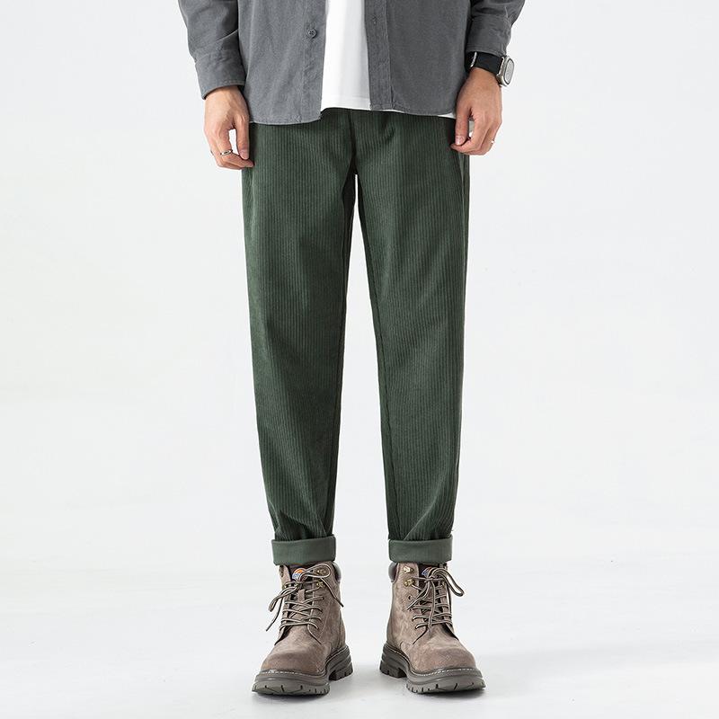 Autumn new corduroy long pants men's trendy brand loose straight casual trousers men's K