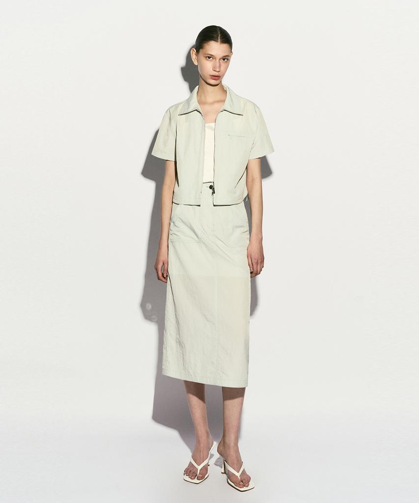 Rie Midi Nylon Skirt