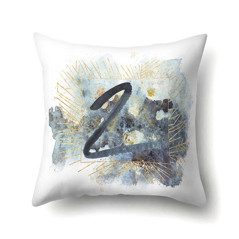 

Полиэстеровая наволочка Домашнее украшение для автомобиля Печатная наволочка 26 английских букв Чехол для подушки на диван No pillow core