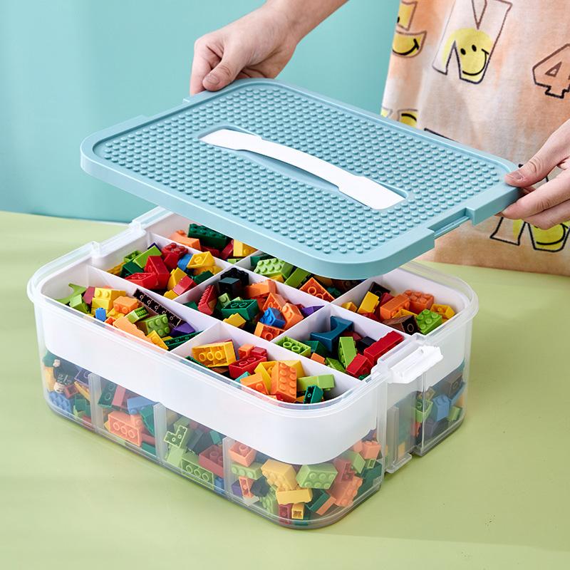 Building Block Storage Box 3Layers Large-Capacity Puzzle Toys Classified Organizer Box Child Toy Parts Blocks Storage Container