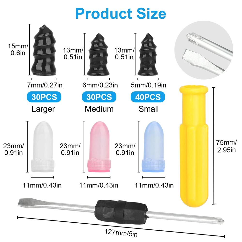 

100Pcs Vacuum Tyre Puncture Repair Kit Screw Nails Rubber Nails With Screwdriver