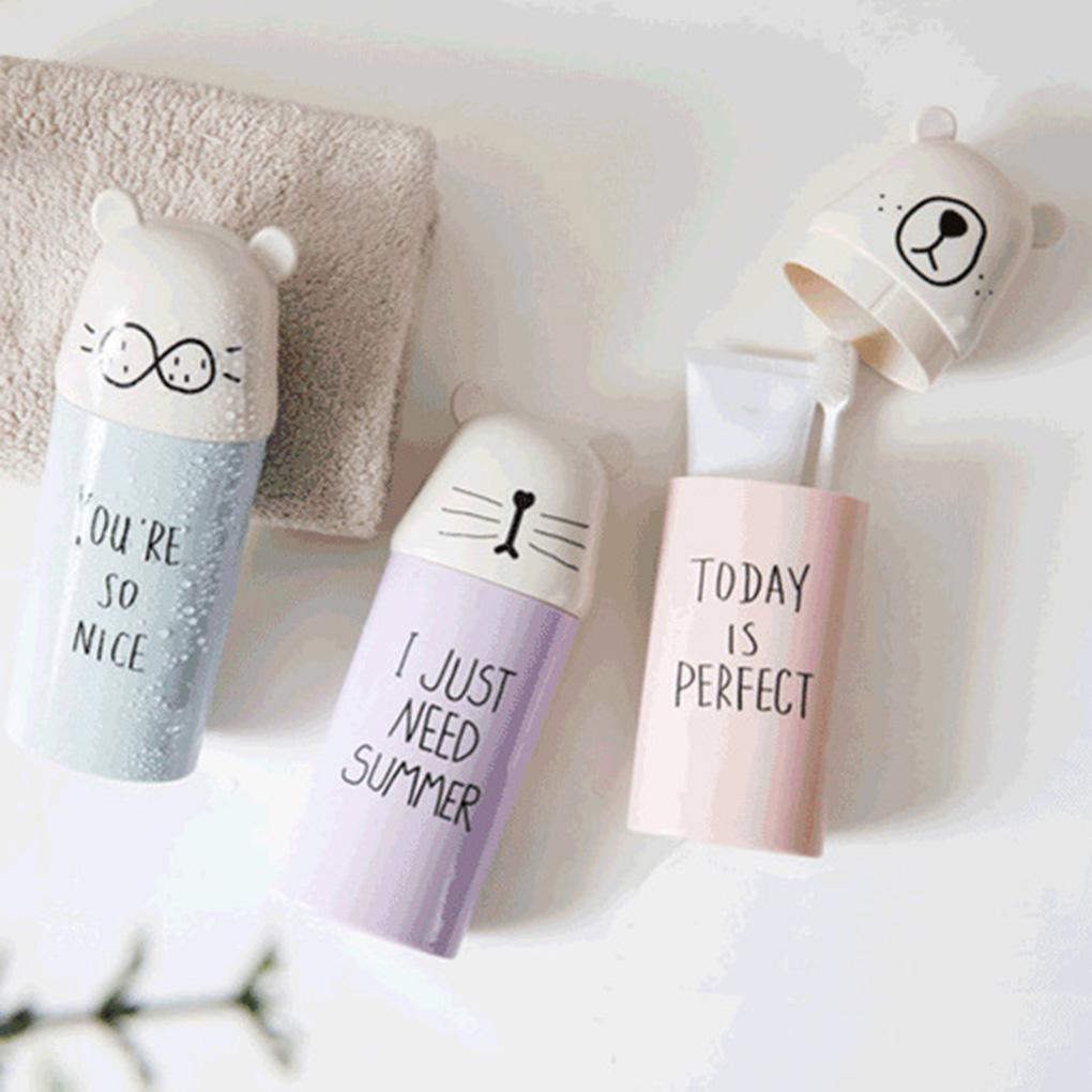 

Портативный дорожный мультяшный стакан для воды, держатель зубной щетки и зубной пасты, кружка, пластиковый футляр для зубов