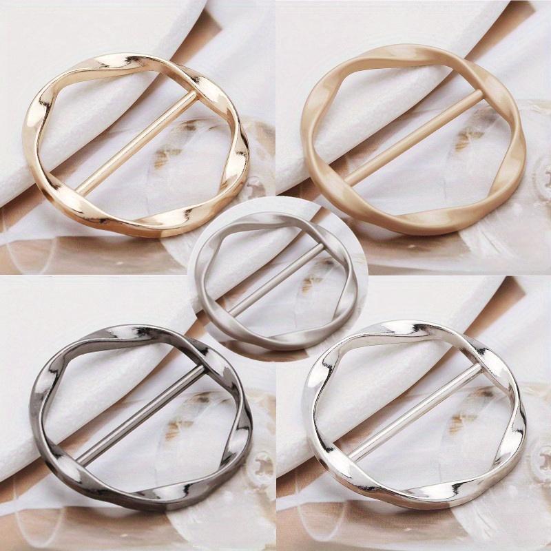 

Элегантные золотые зажимы для колец для шарфа для женщин, 5 шт. — универсальный комплект с металлическими пряжками, аксессуарами для футболок и одежды 5pcs