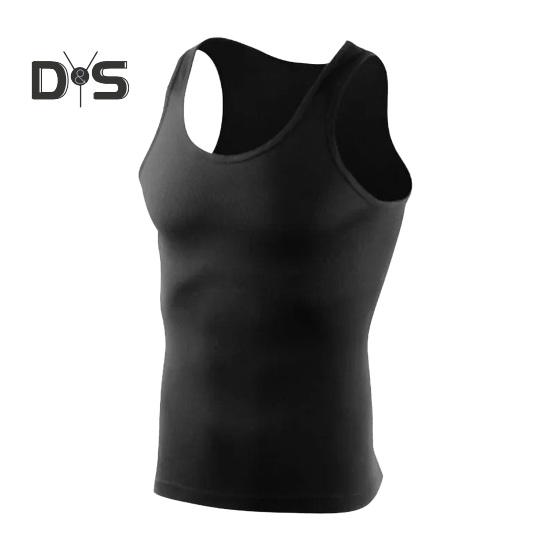 

Летний мужской жилет, однотонный, без рукавов, с круглым вырезом, с резьбой, тонкий, впитывающий пот, быстросохнущий, свободный, для фитнеса, тренировок, бега, спортивная майка L чёрный