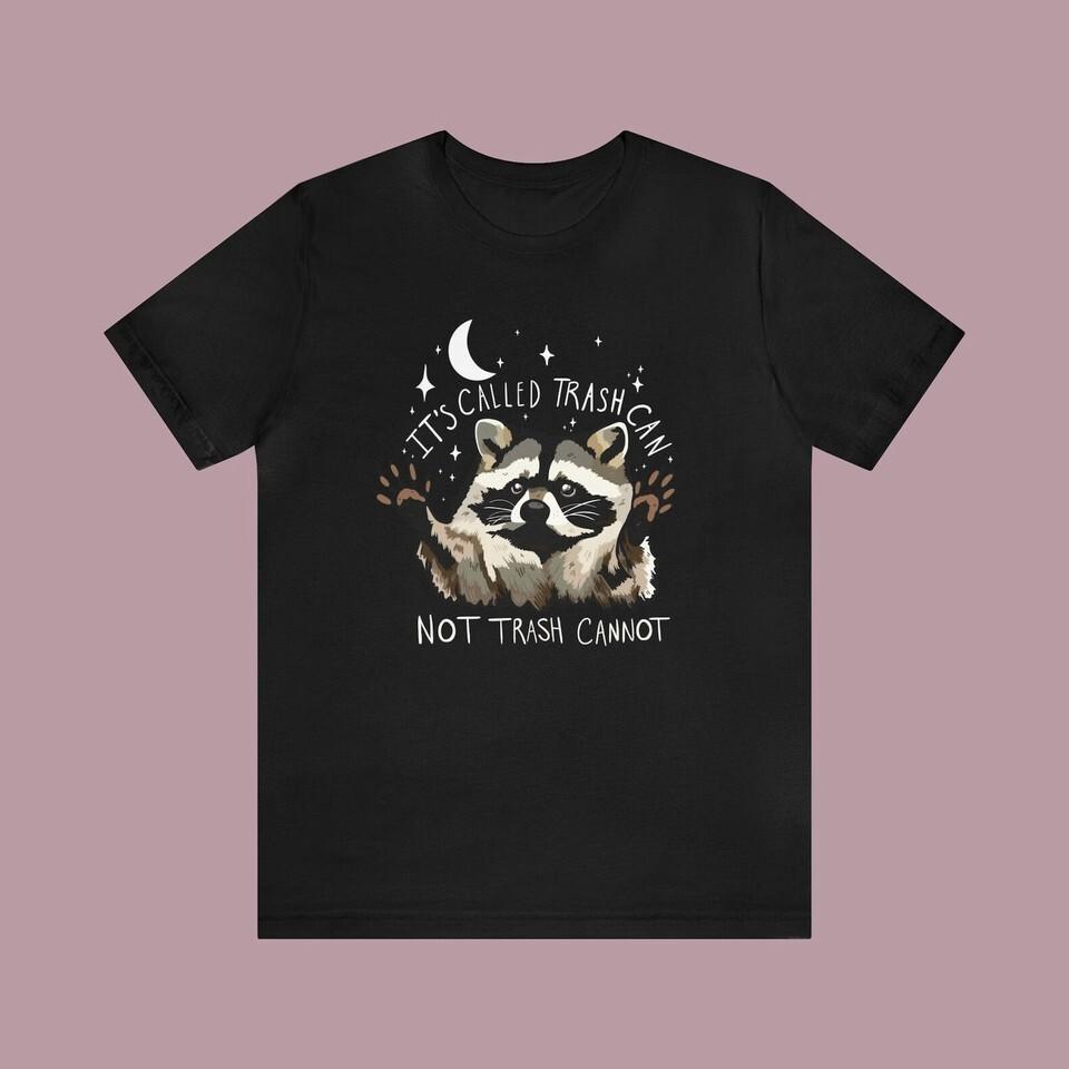 Смешная футболка с енотом, Енот-мусорщик, Милые животные, Мем, Хлопок, Черная футболка, S-3XL, Унисекс футболка S