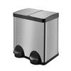 30L Stainless Steel Dual Compartment Step Trash Can Kitchen Garbage Bin with Soft Close Lid Silent Pedal Two Inner