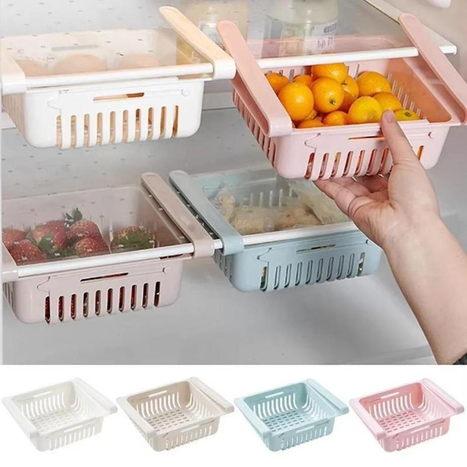 1 Pcs Scalable Refrigerator Storage Basket Living Room Home Storage Box Egg Storage And Organizing Box Refrigerator Shelf
