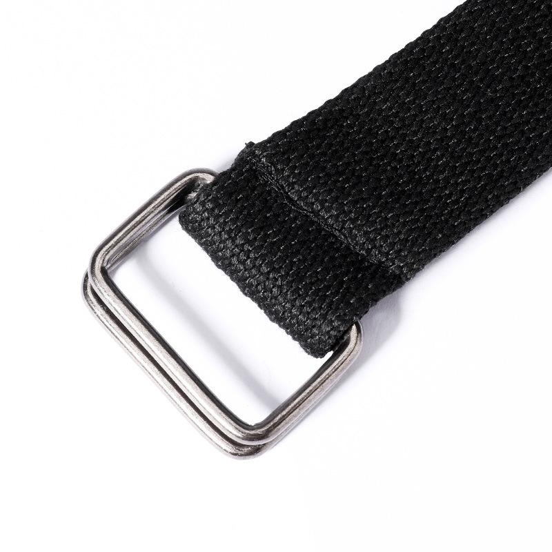 New Simple Double Ring Alloy Buckle Woven Canvas Men Belt Retro Casual Belt For Men