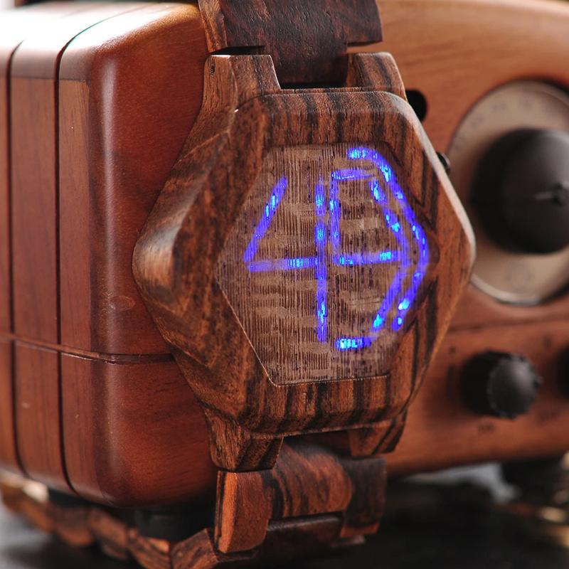 Man Watch LED Wood Men's Watches Digital Watch For Men Calendar Quartz Wristwatch Wooden Timepieces Personalized
