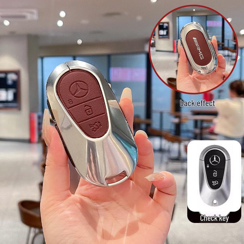 Mercedes AMG Key Case: Compatible with A35L, G63, GLE53, C43 - Premium Metal Shell Buckle for Men
