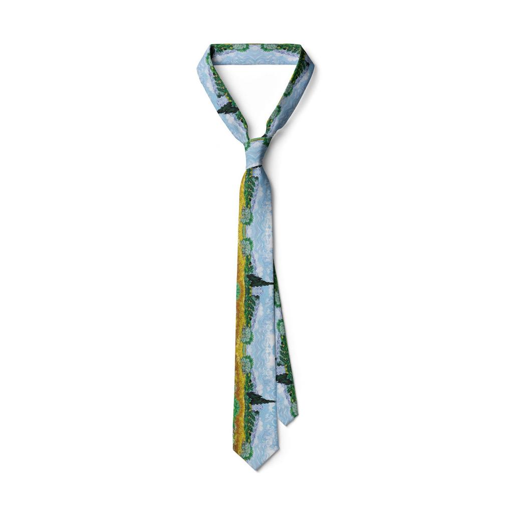 Artistic Oil Painting Print Necktie Vintage Lightweight Fabric For Formal Casual Occasion 13 Designs