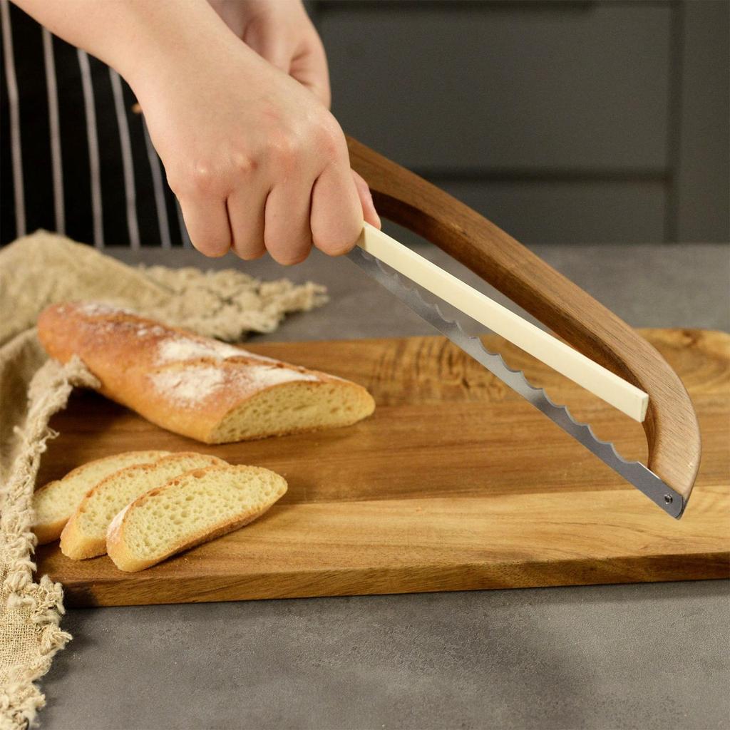Bread Knife For Homemade Bread   Walnut Bow Bread Cutter With Ultra-Sharp Serrated Stainless Steel,Sourdough Bread Knife For Bagels, Baguettes