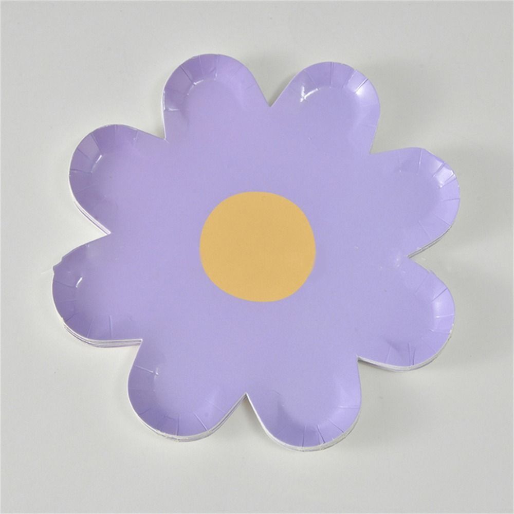 

10pcs/set Paper Daisy Tableware Colorful Disposable Cake Plates New Flower Dinner Plates фиолетовый