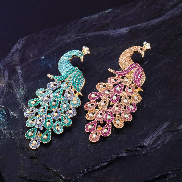 Peacock Brooch Elegant Classical Pin Charm Retro Jewelry Accessories Party Birthday Celebration Gift